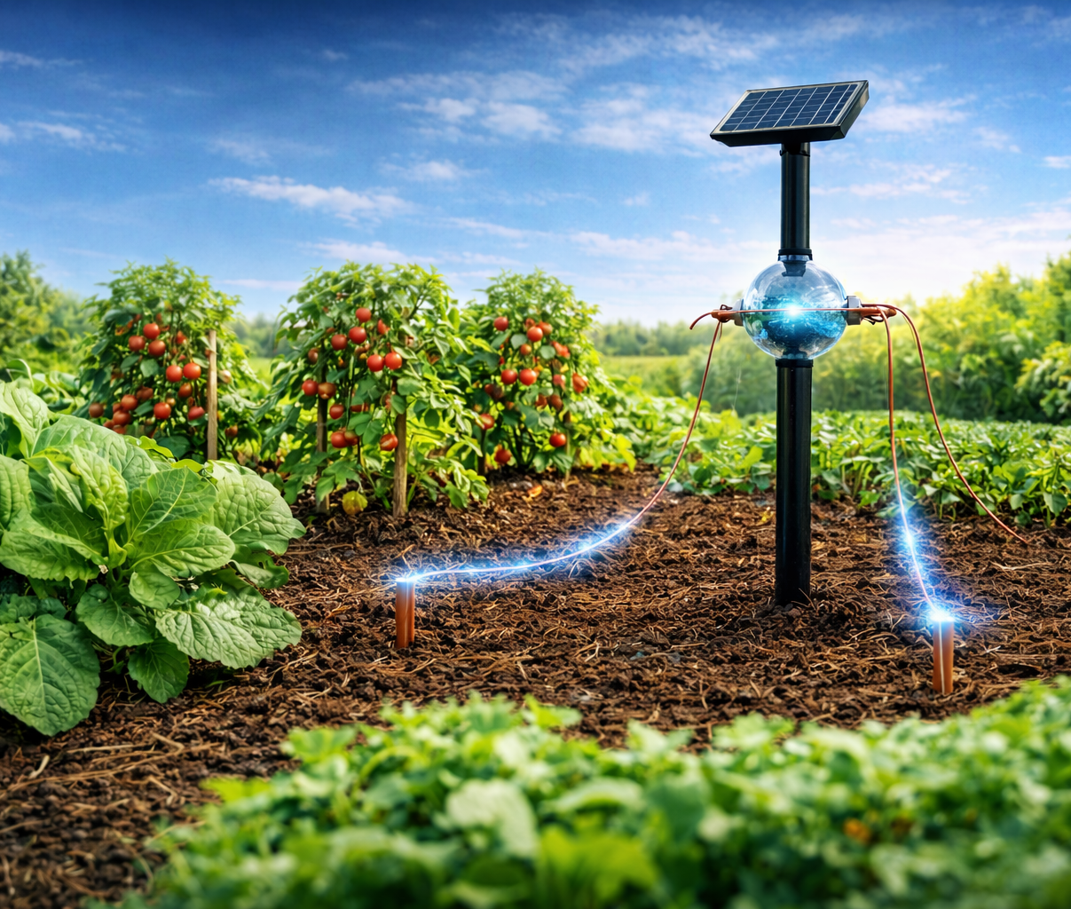 Electroculture hero - Plants thriving with electric energy