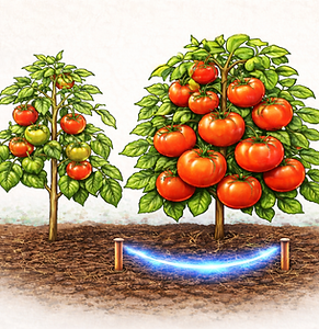 Larger Yields - Electroculture tomato plant